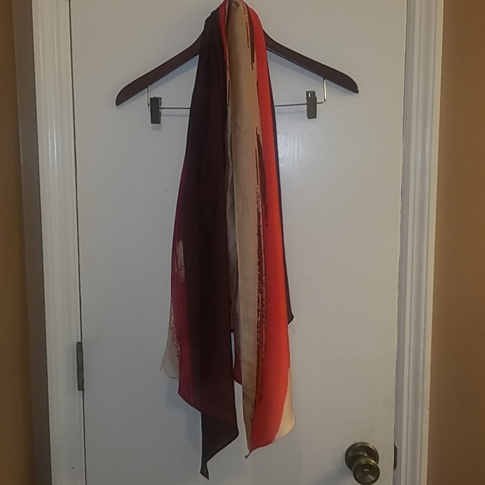 Vince Camuto claret silk scarf